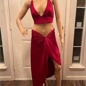 2 Piece Dress in Wine color